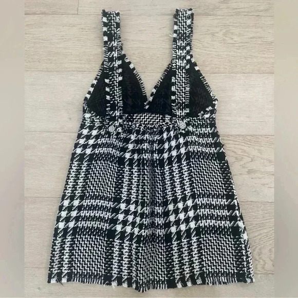 Zara Textured Tweed Houndstooth Pinafore Dress size XS - Picture 2 of 6